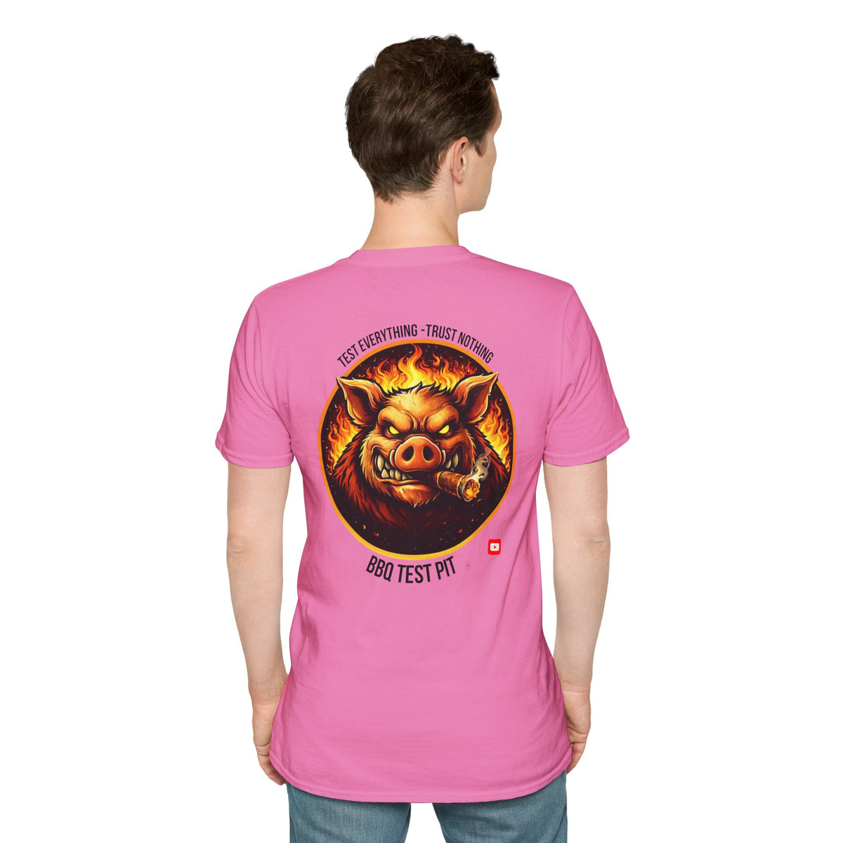 BBQ Test Pit logo soft tee mockup