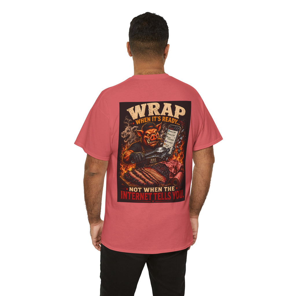 BBQ Test Pit Wrap When It's Ready soft tee mockup