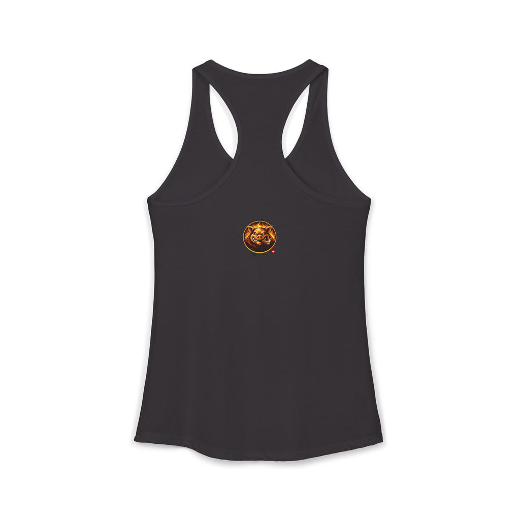 BBQ Test Pit logo women's tank mockup