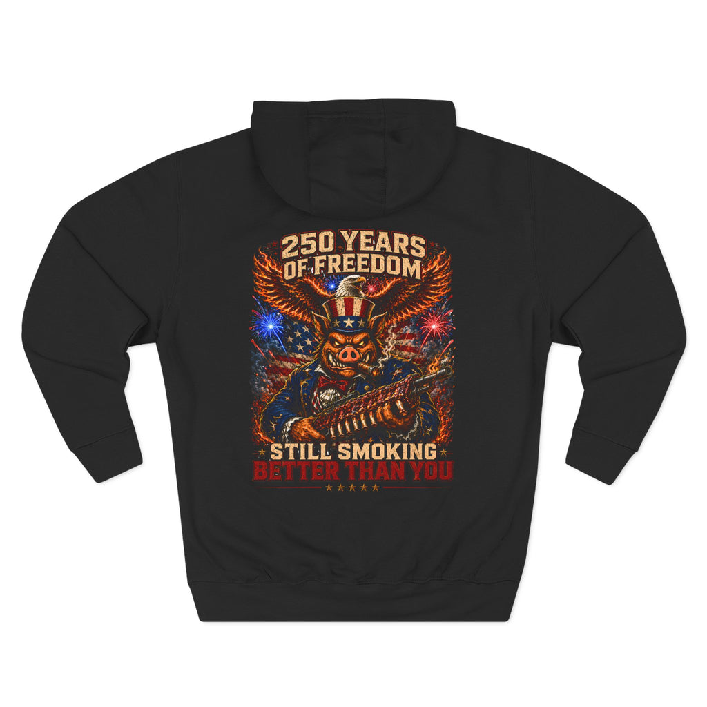 BBQ Test Pit 250 Years of Freedom hoodie mockup