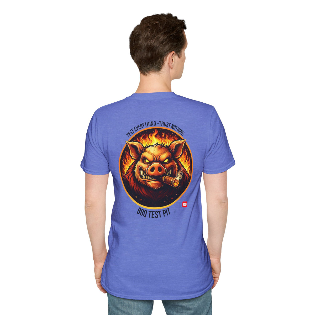 BBQ Test Pit logo soft tee mockup