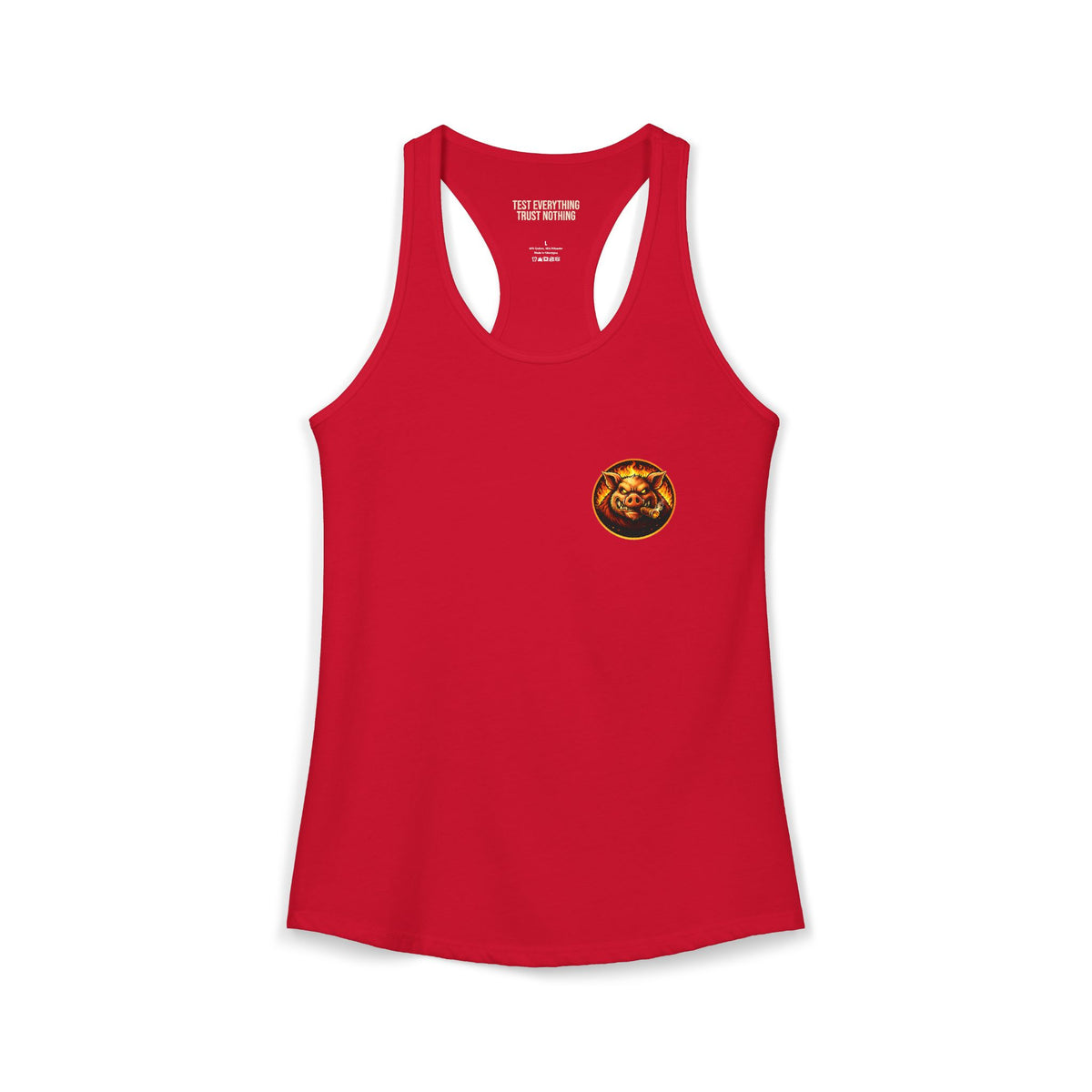 BBQ Test Pit logo women's tank mockup