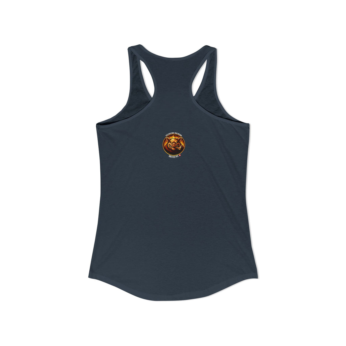 BBQ Test Pit I Like Big Butts women's racerback mockup