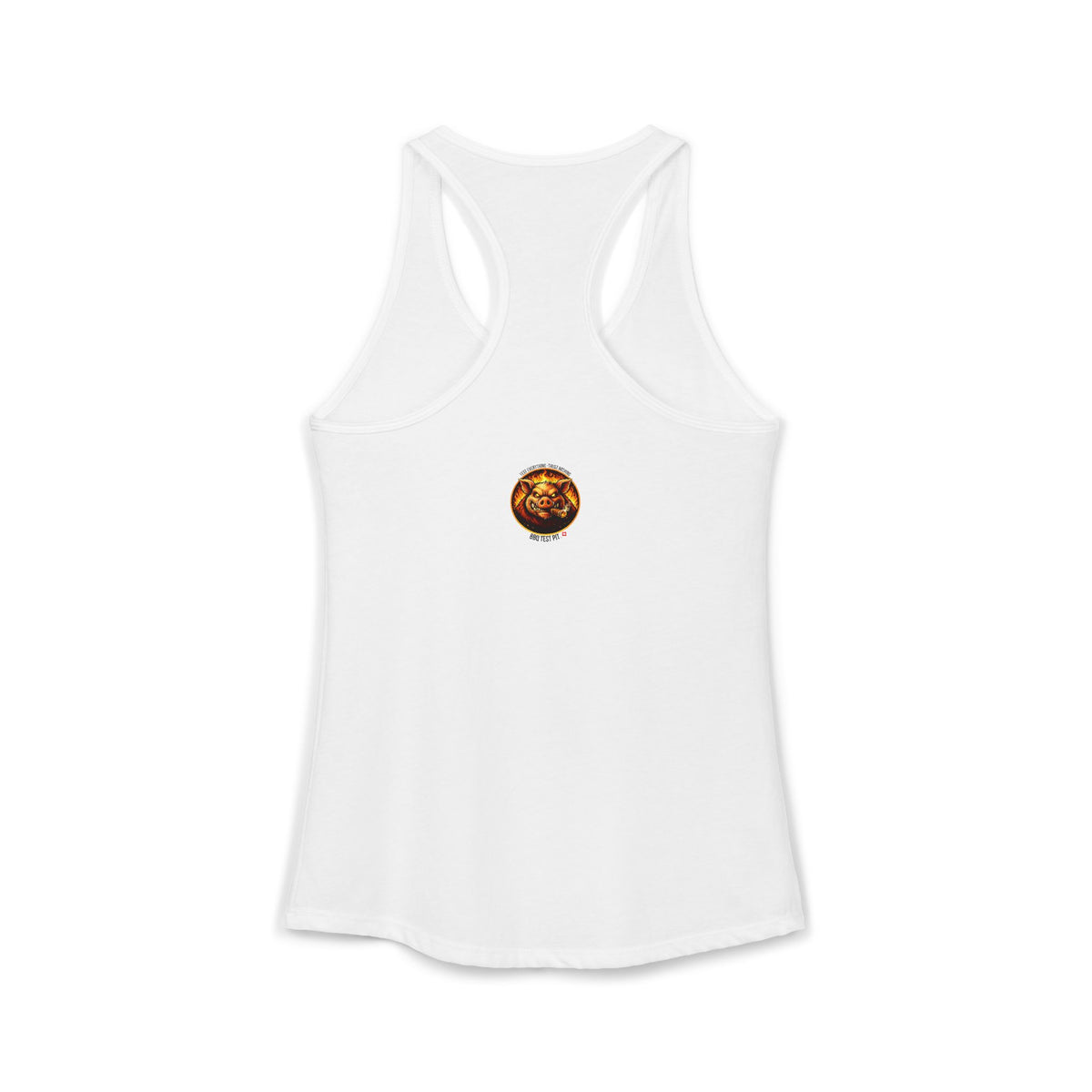 BBQ Test Pit I Like Big Butts women's racerback mockup