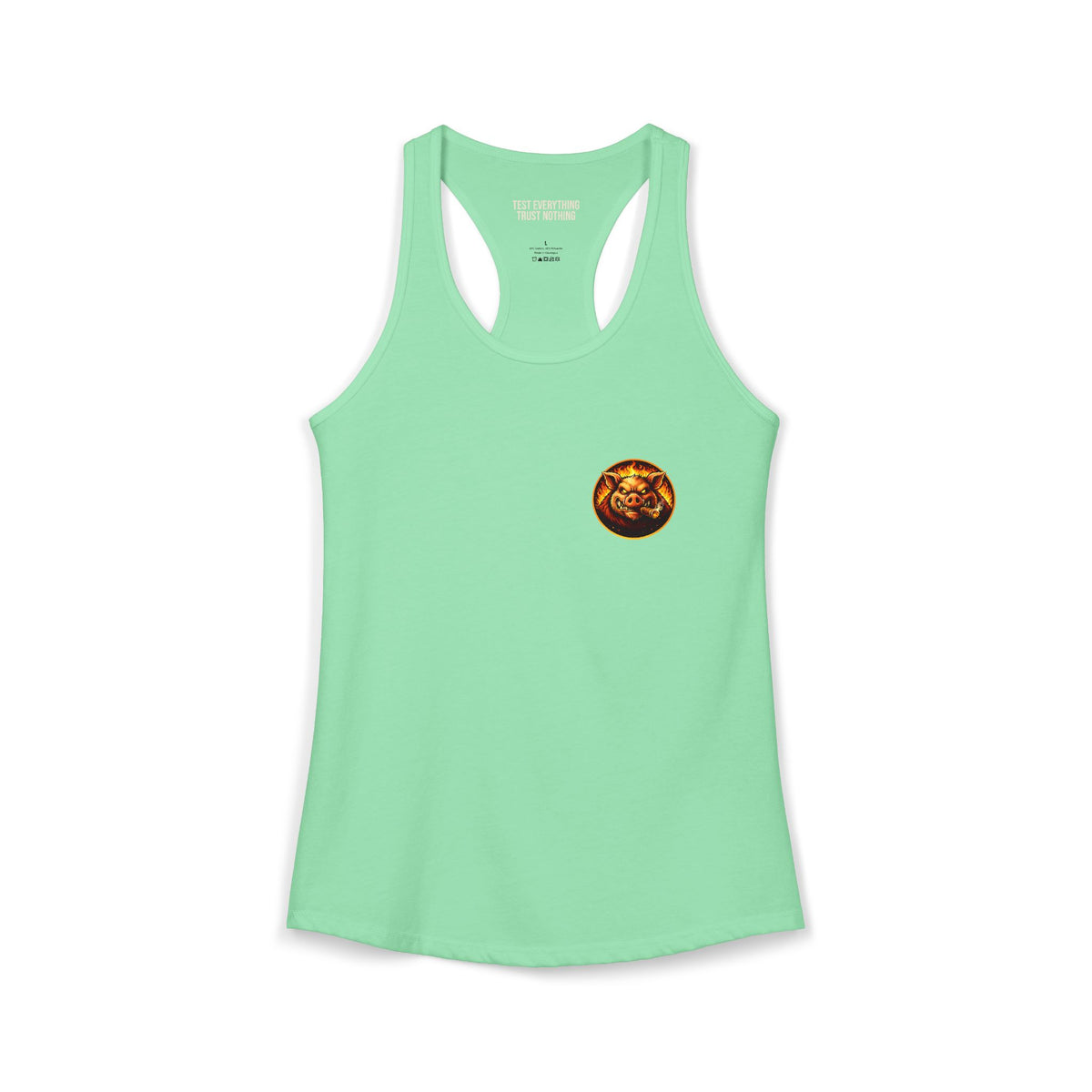 BBQ Test Pit logo women's tank mockup