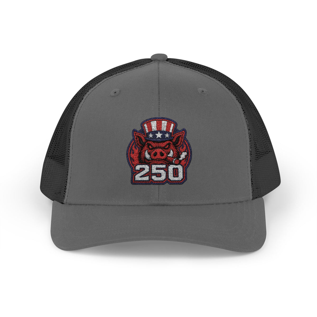 BBQ Test Pit 250 Years of Freedom trucker hat mockup