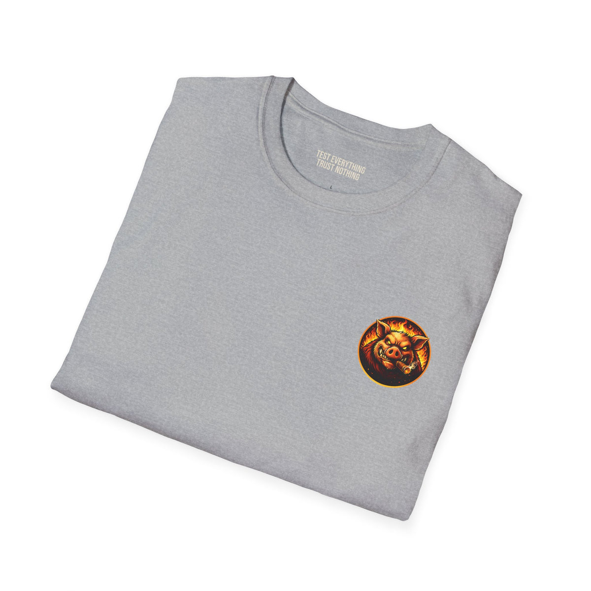 BBQ Test Pit I Like Big Butts soft tee mockup