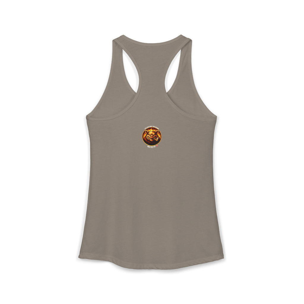 BBQ Test Pit I Like Big Butts women's racerback mockup