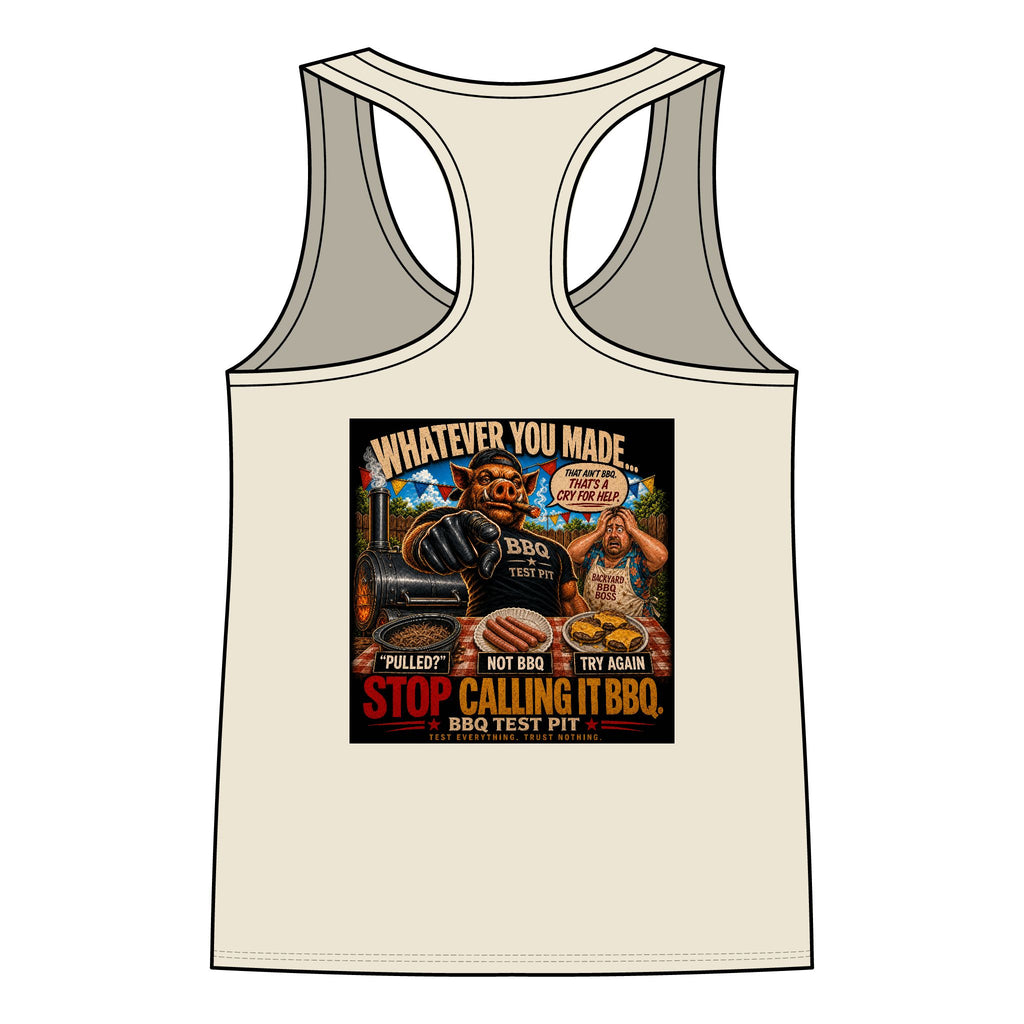 BBQ Test Pit Stop Calling It BBQ women's tank mockup