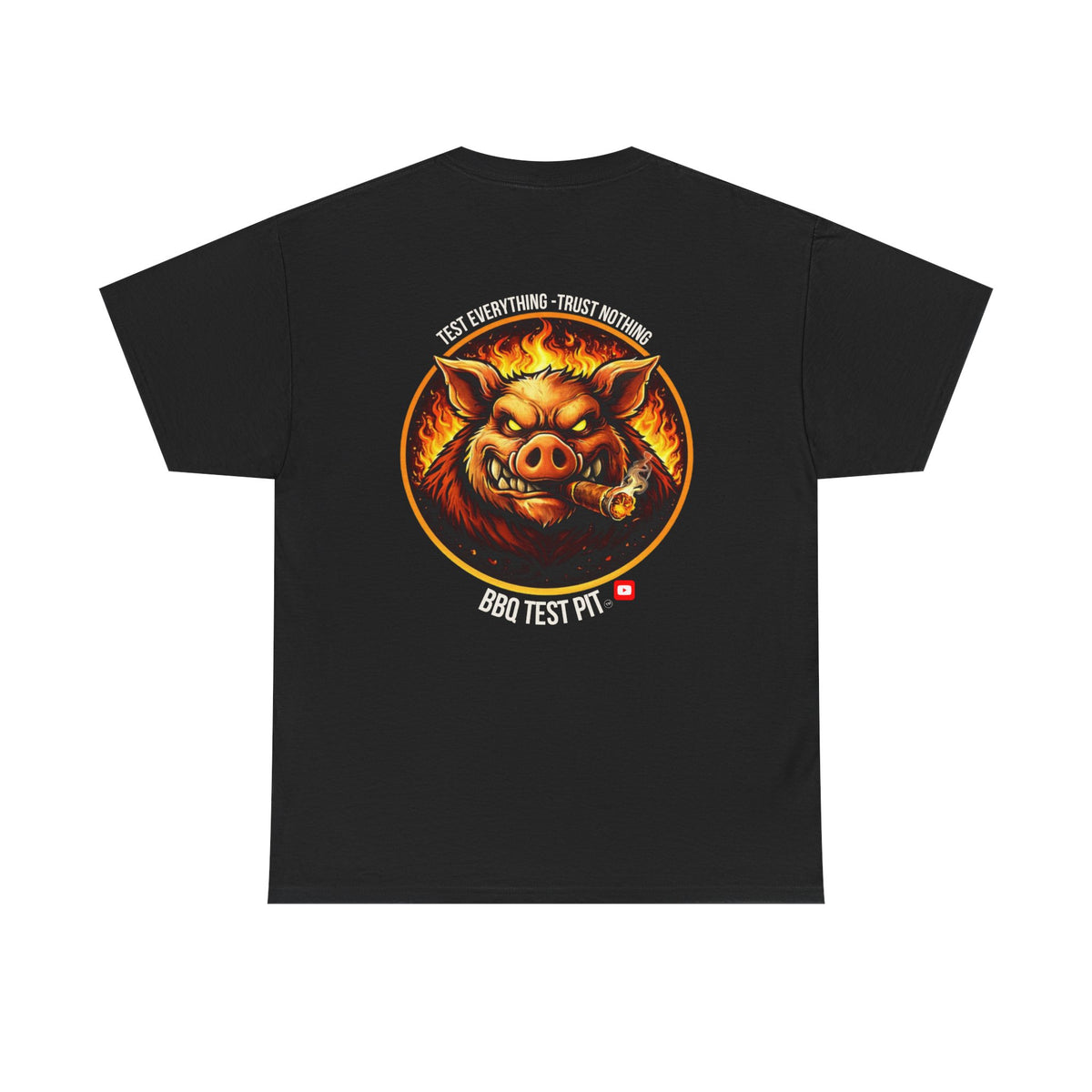 BBQ Test Pit logo tee mockup