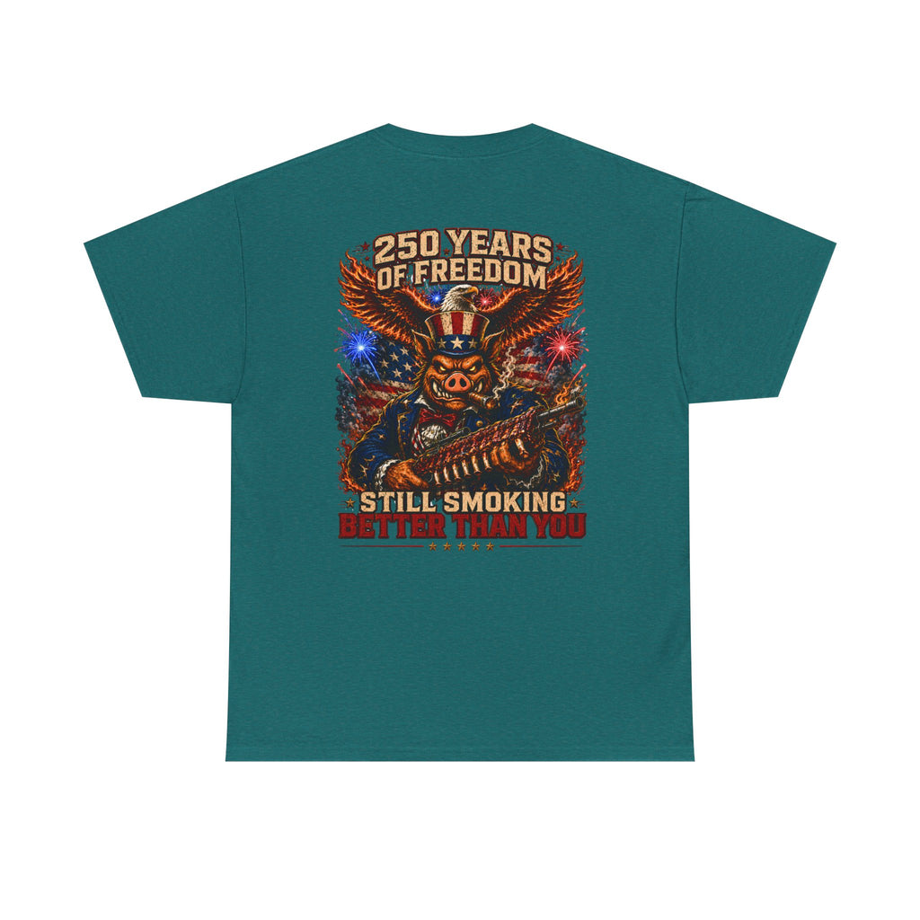 BBQ Test Pit 250 Years of Freedom soft tee mockup