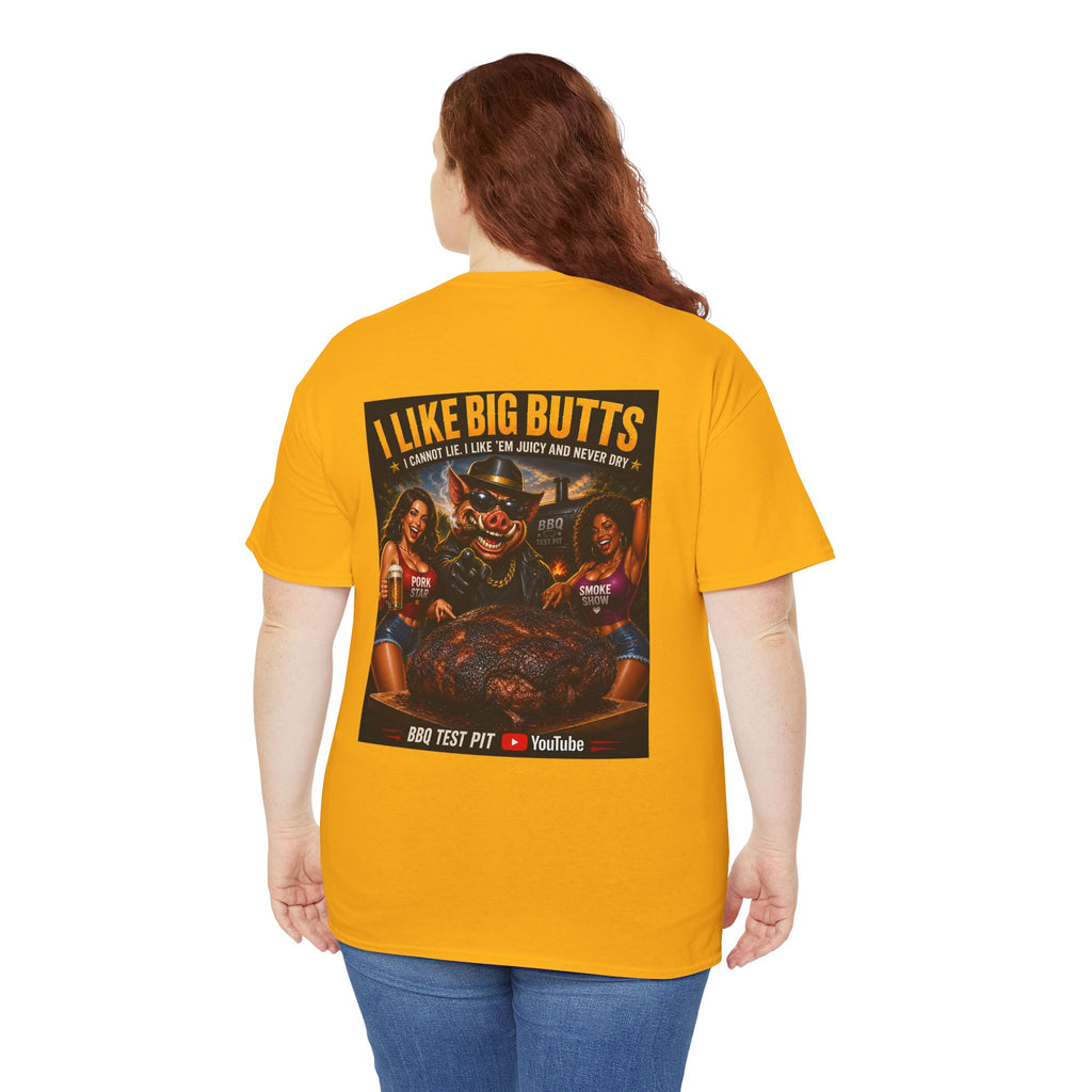 BBQ Test Pit I Like Big Butts tee mockup