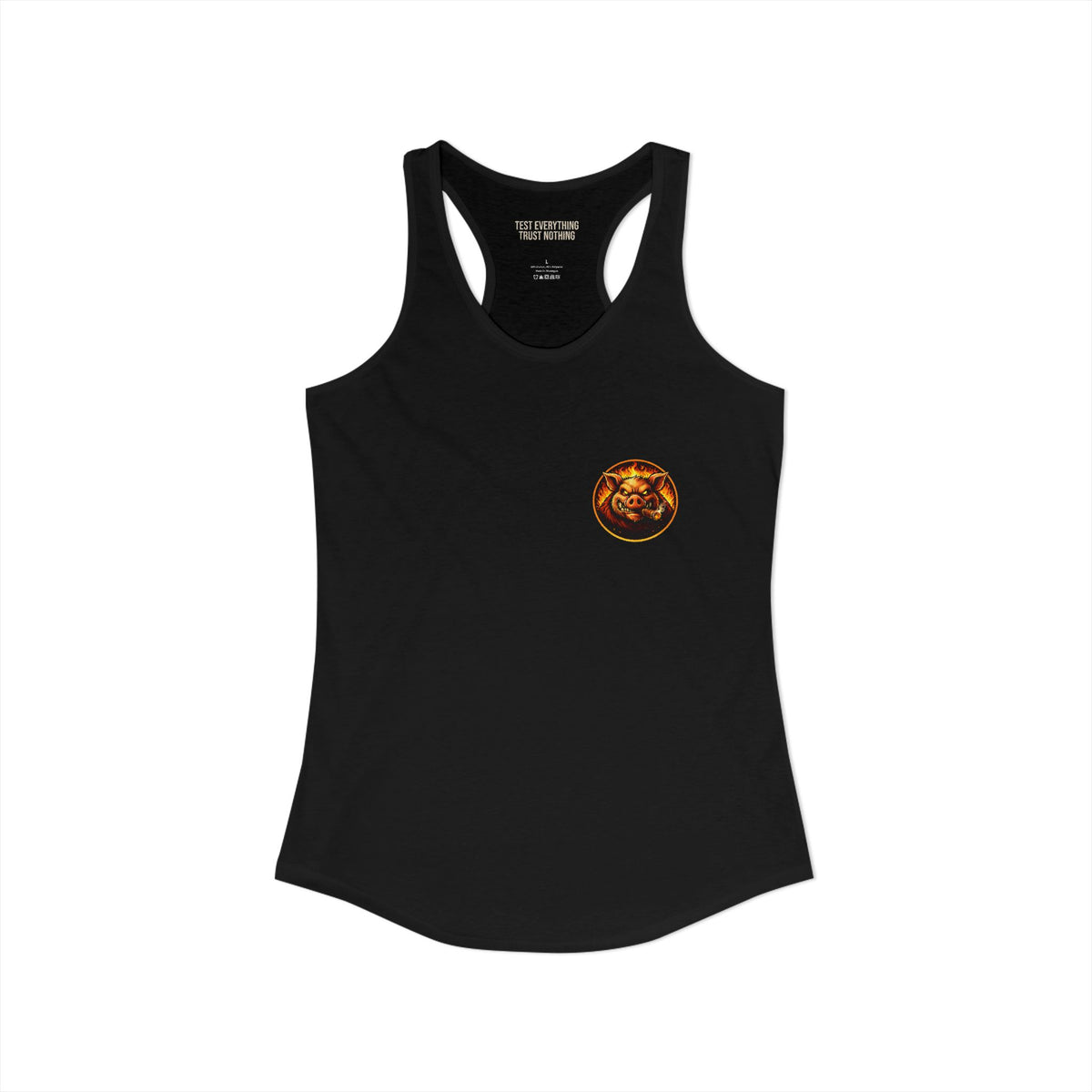 BBQ Test Pit logo women's tank mockup