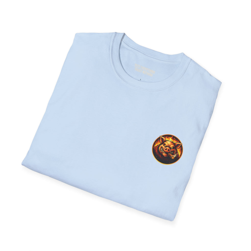 BBQ Test Pit I Like Big Butts soft tee mockup