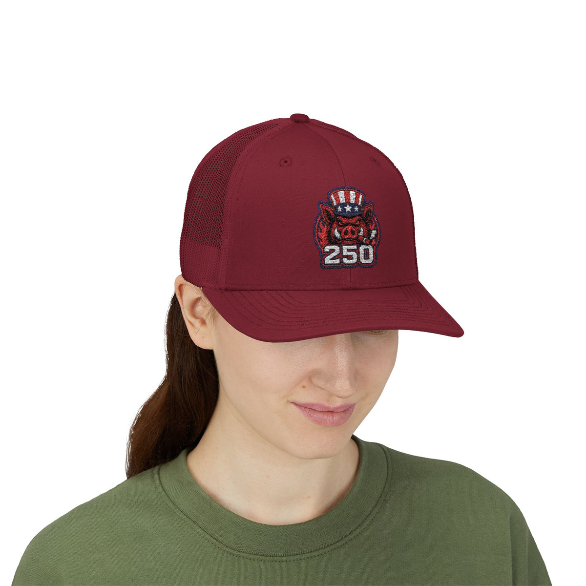 BBQ Test Pit 250 Years of Freedom trucker hat mockup