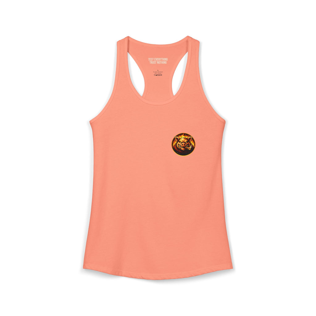 BBQ Test Pit logo women's tank mockup