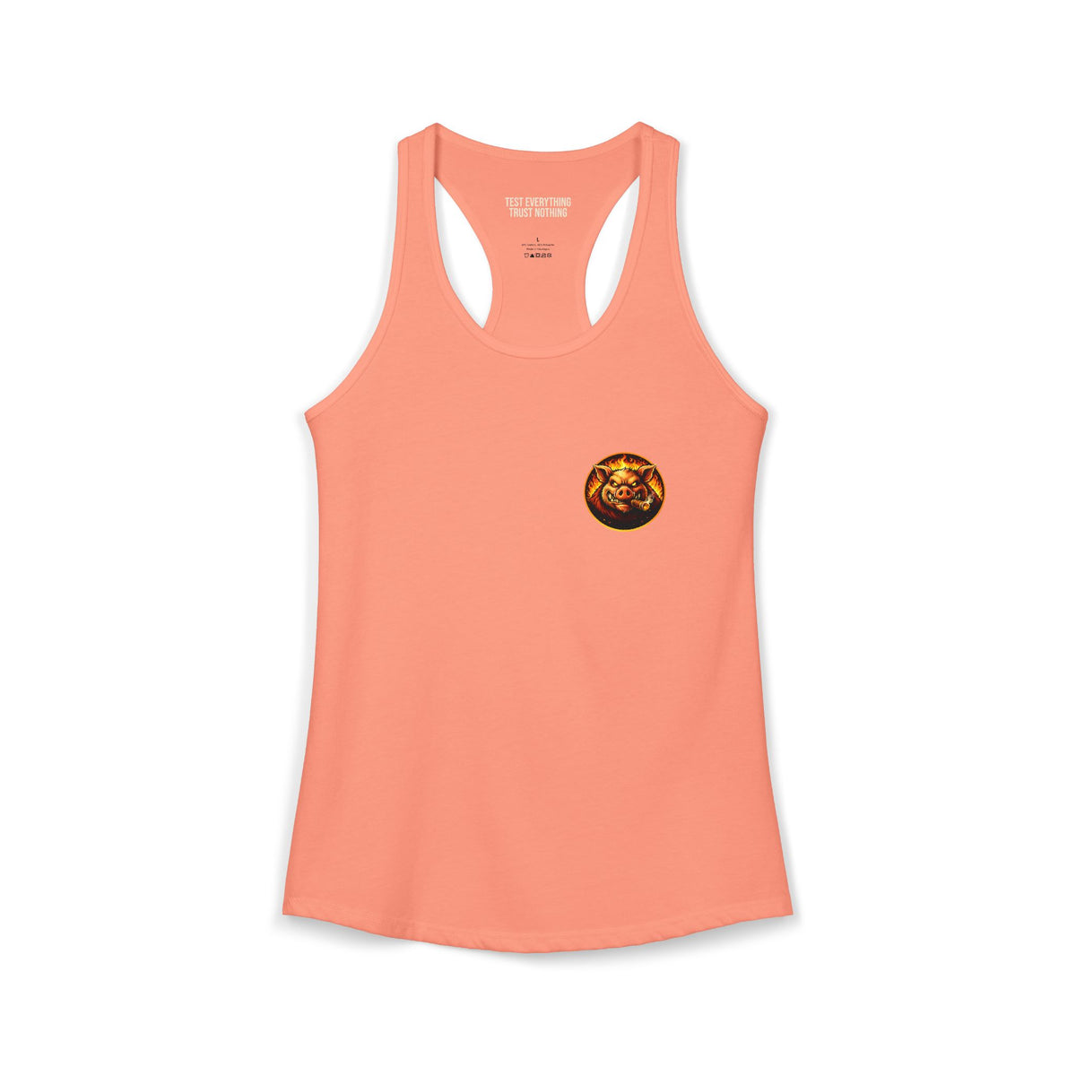 BBQ Test Pit logo women's tank mockup