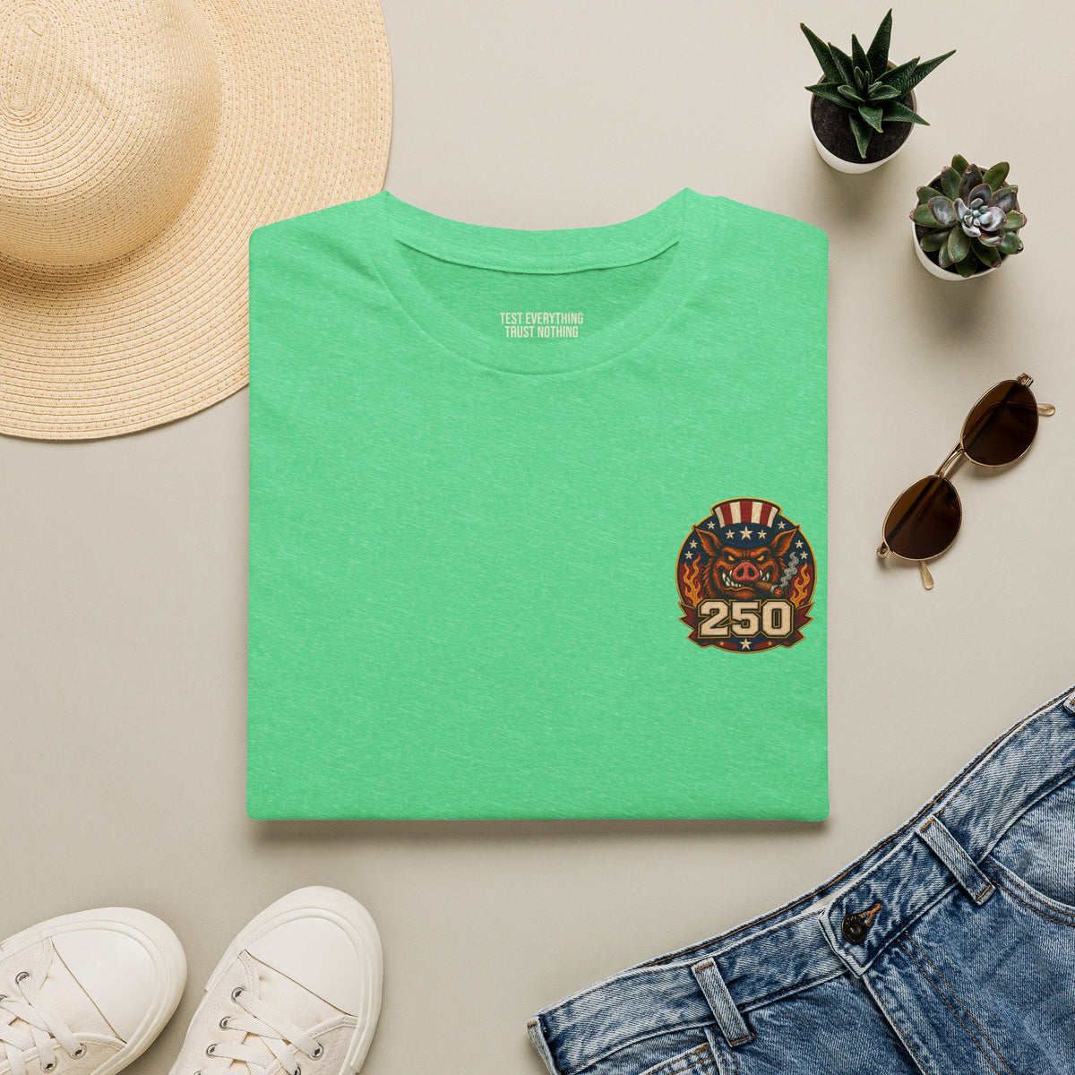 BBQ Test Pit 250 Years of Freedom tee mockup