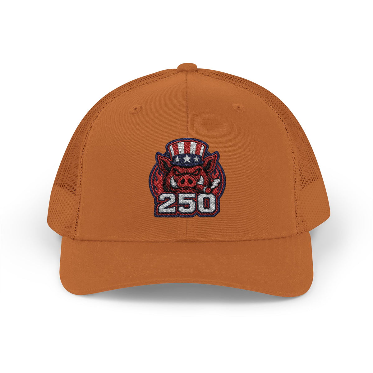 BBQ Test Pit 250 Years of Freedom trucker hat mockup
