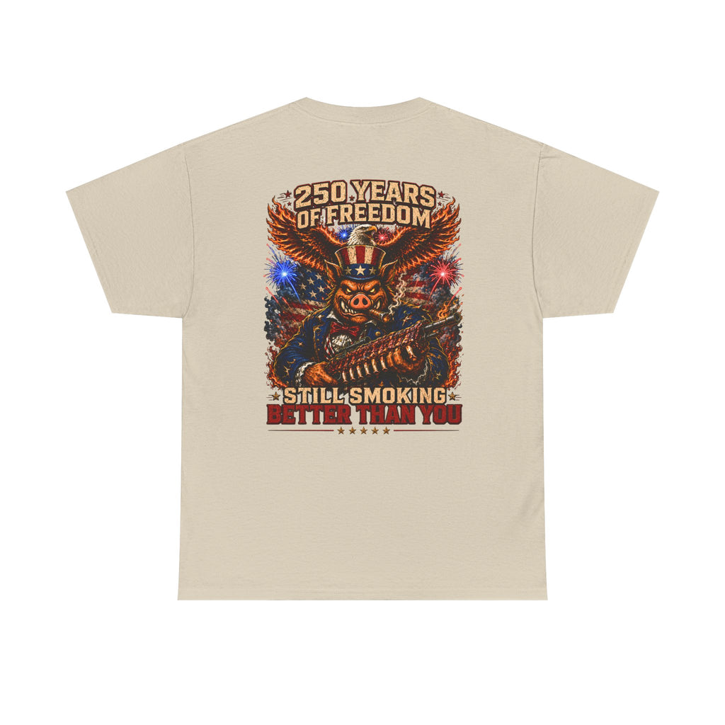 BBQ Test Pit 250 Years of Freedom soft tee mockup