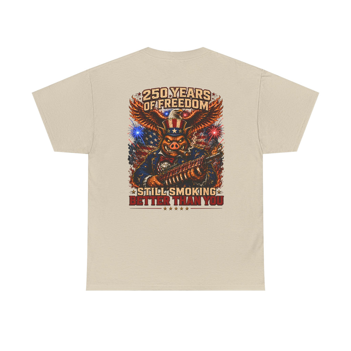BBQ Test Pit 250 Years of Freedom soft tee mockup