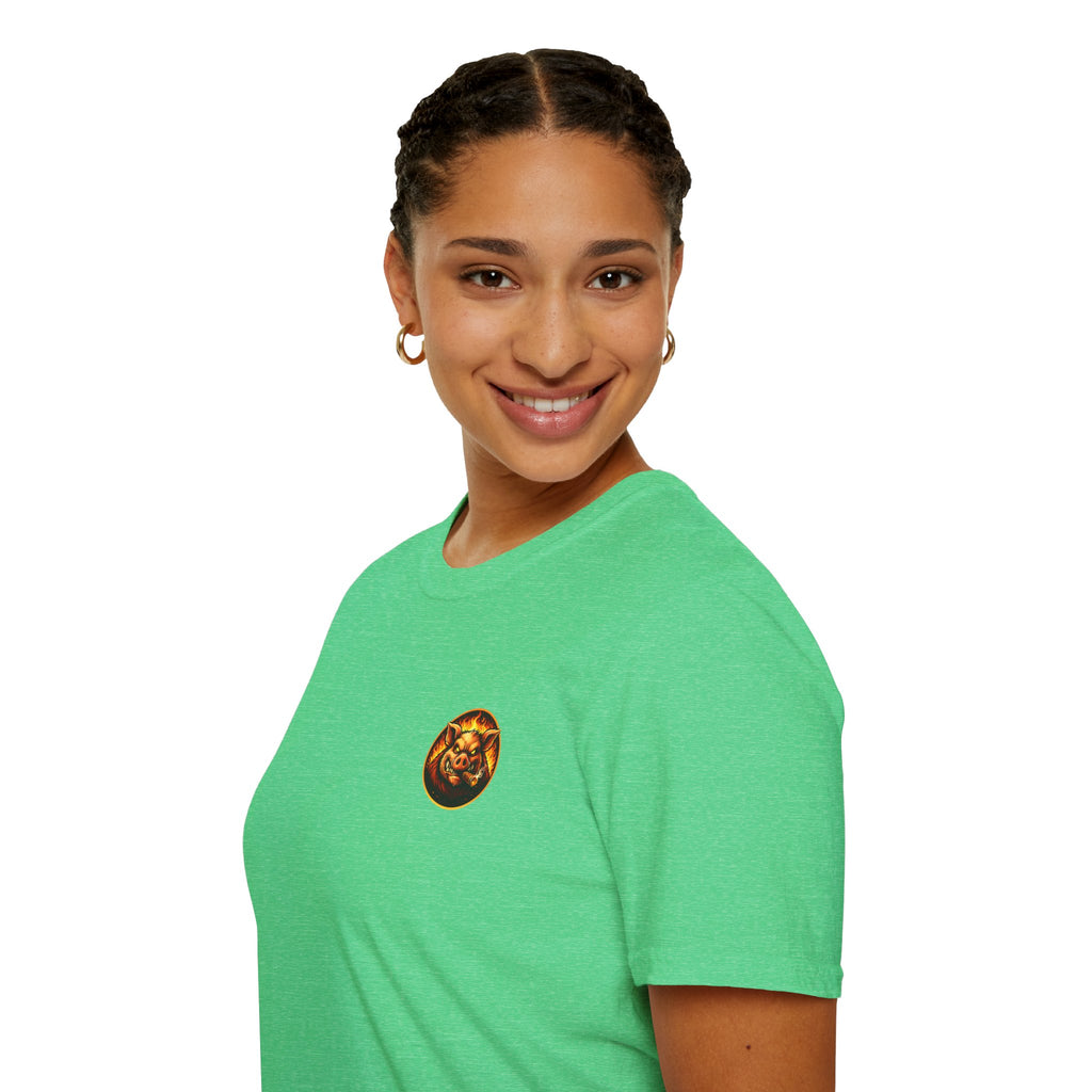 BBQ Test Pit logo soft tee mockup