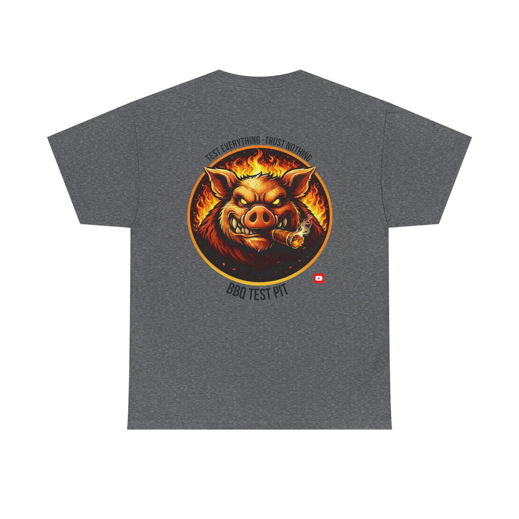 BBQ Test Pit logo tee mockup