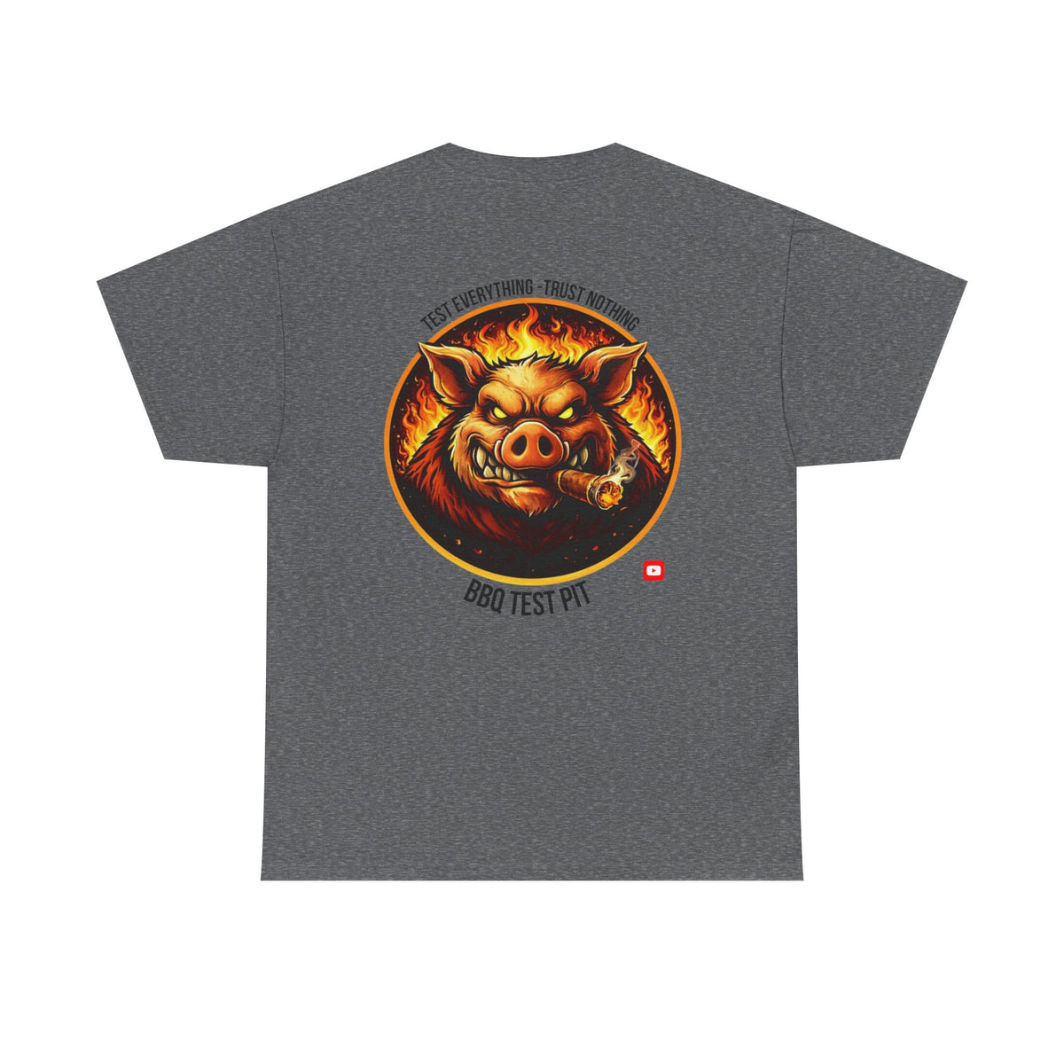 BBQ Test Pit logo tee mockup