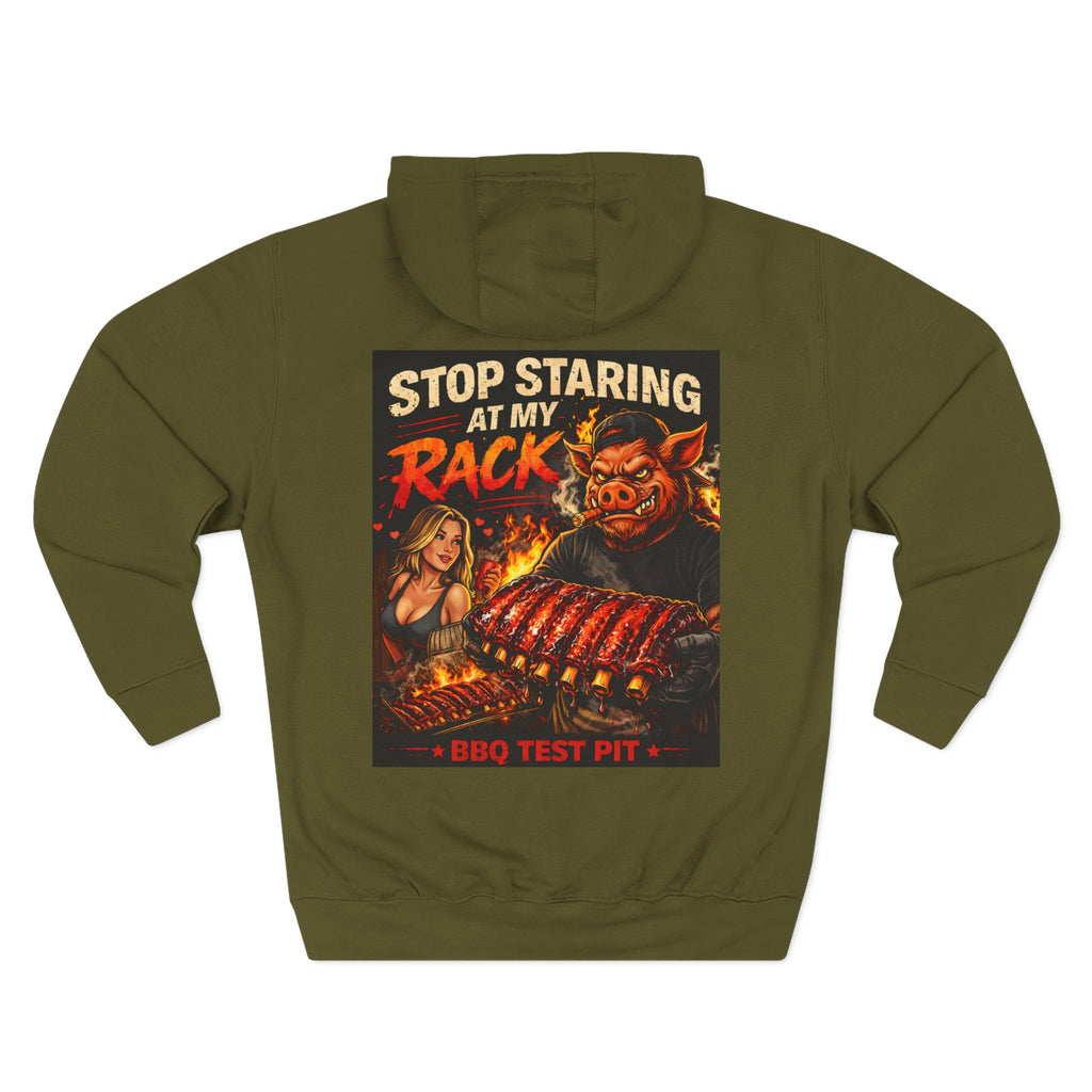 BBQ Test Pit Stop Staring At My Rack hoodie mockup
