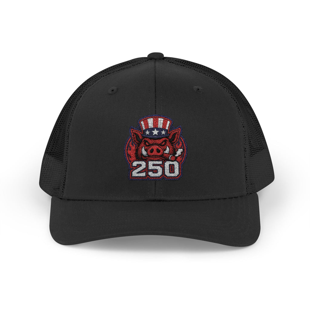BBQ Test Pit 250 Years of Freedom trucker hat mockup