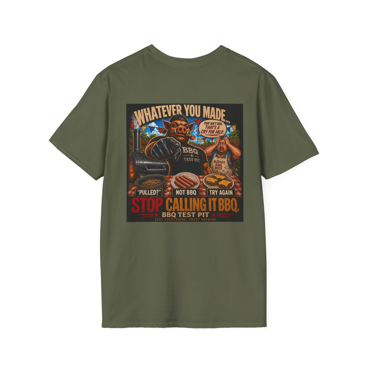 BBQ Test Pit Stop Calling It BBQ tee mockup