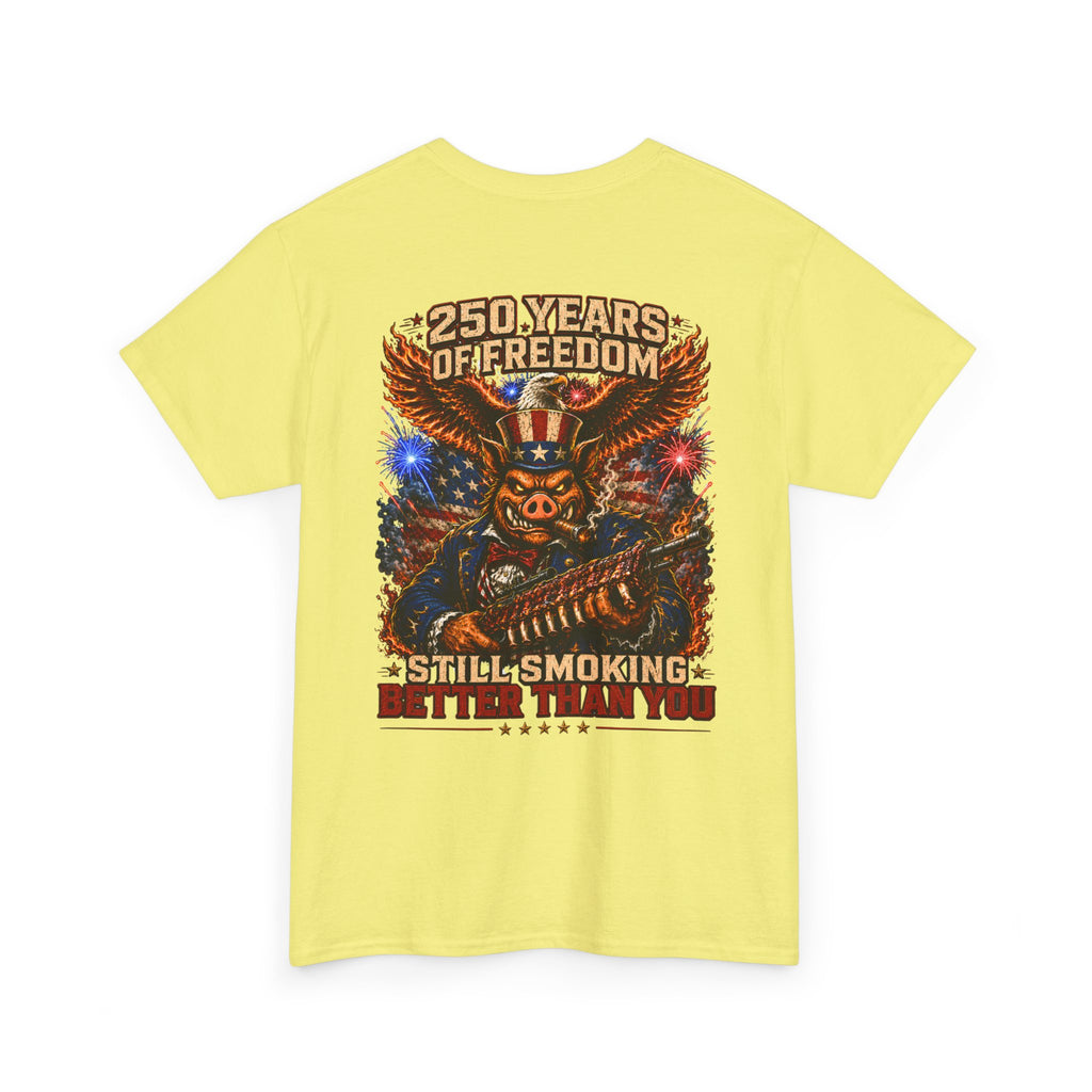 BBQ Test Pit 250 Years of Freedom soft tee mockup