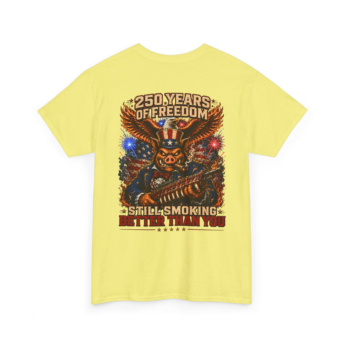 BBQ Test Pit 250 Years of Freedom soft tee mockup