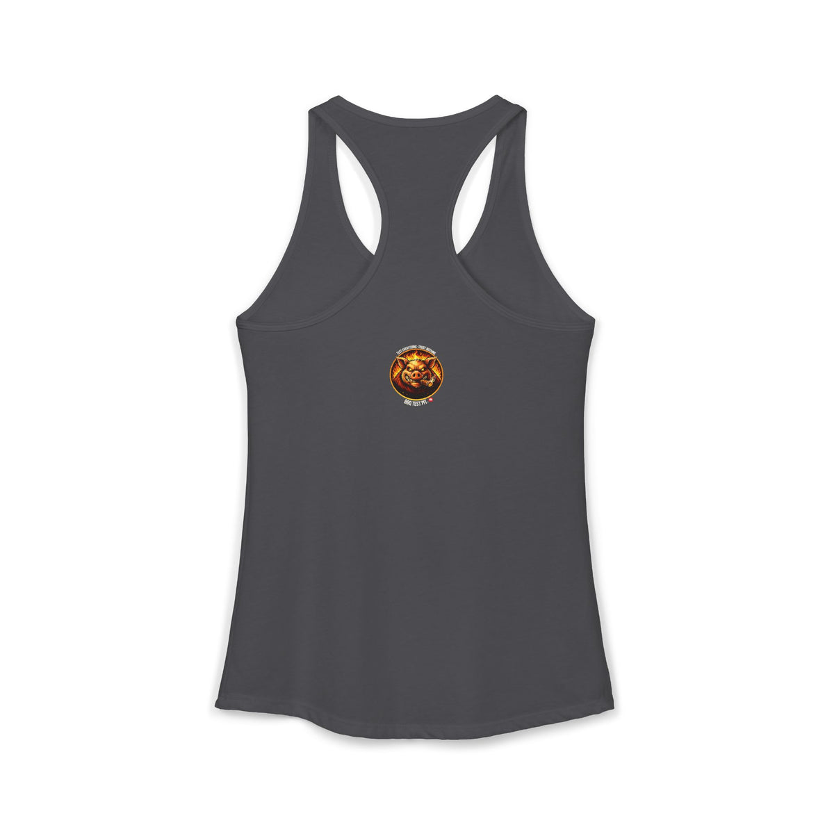 BBQ Test Pit I Like Big Butts women's racerback mockup