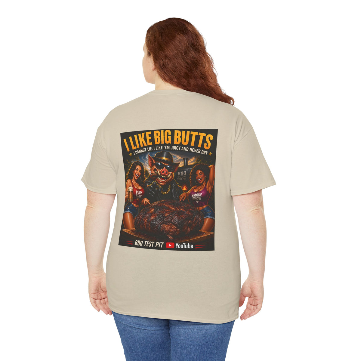 BBQ Test Pit I Like Big Butts tee mockup