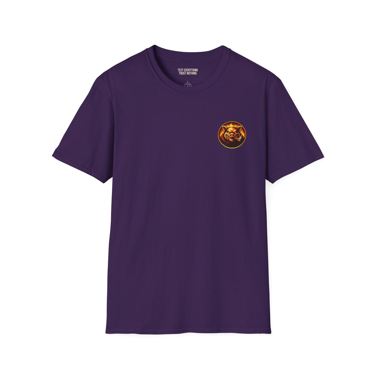 BBQ Test Pit logo soft tee mockup