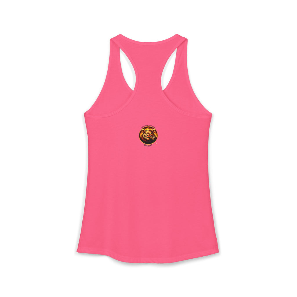 BBQ Test Pit logo women's tank mockup