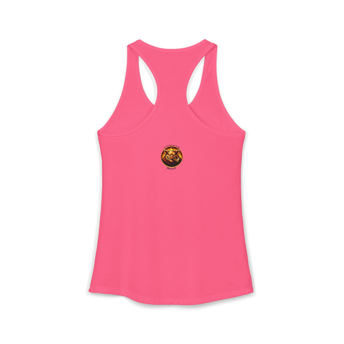BBQ Test Pit logo women's tank mockup