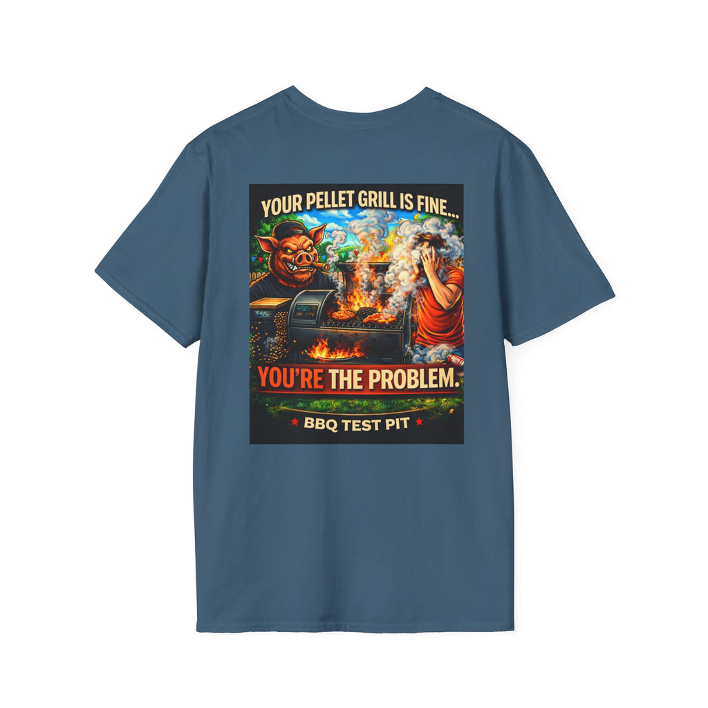 BBQ Test Pit Your Pellet Grill Is Fine soft tee mockup