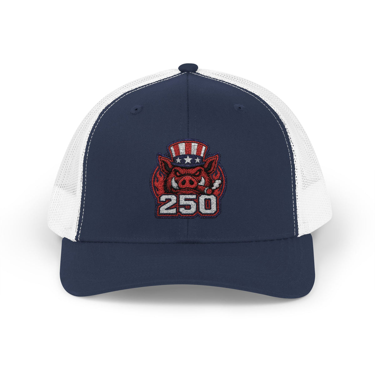 BBQ Test Pit 250 Years of Freedom trucker hat mockup