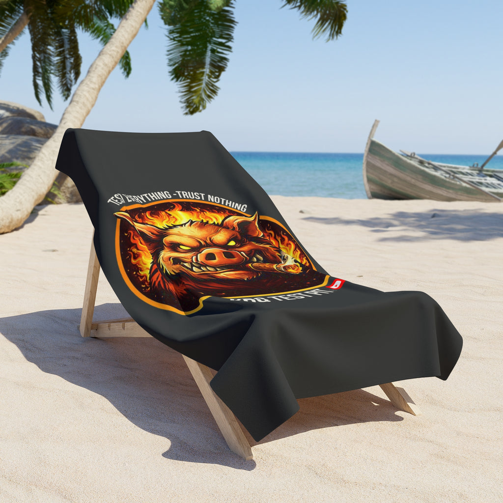 BBQ Test Pit oversized pit towel mockup