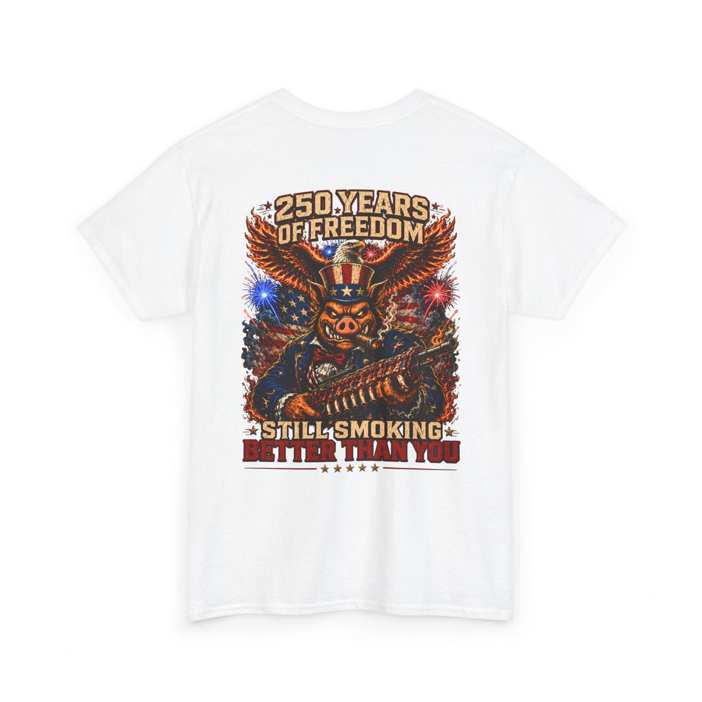 BBQ Test Pit 250 Years of Freedom soft tee mockup