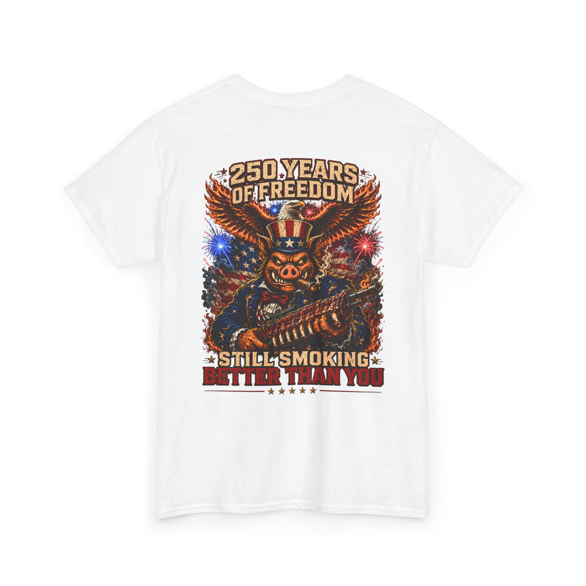 BBQ Test Pit 250 Years of Freedom soft tee mockup