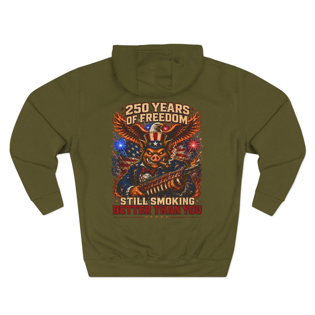 BBQ Test Pit 250 Years of Freedom hoodie mockup