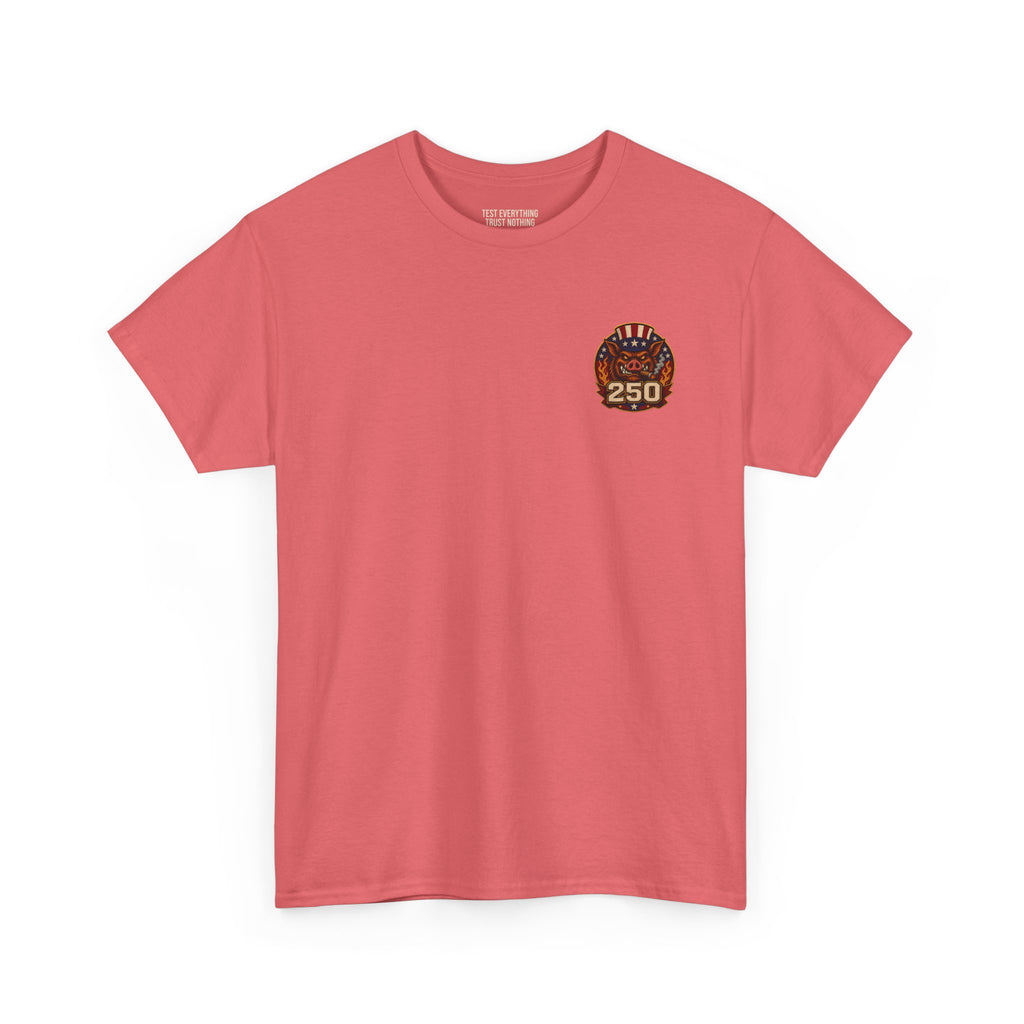 BBQ Test Pit 250 Years of Freedom soft tee mockup