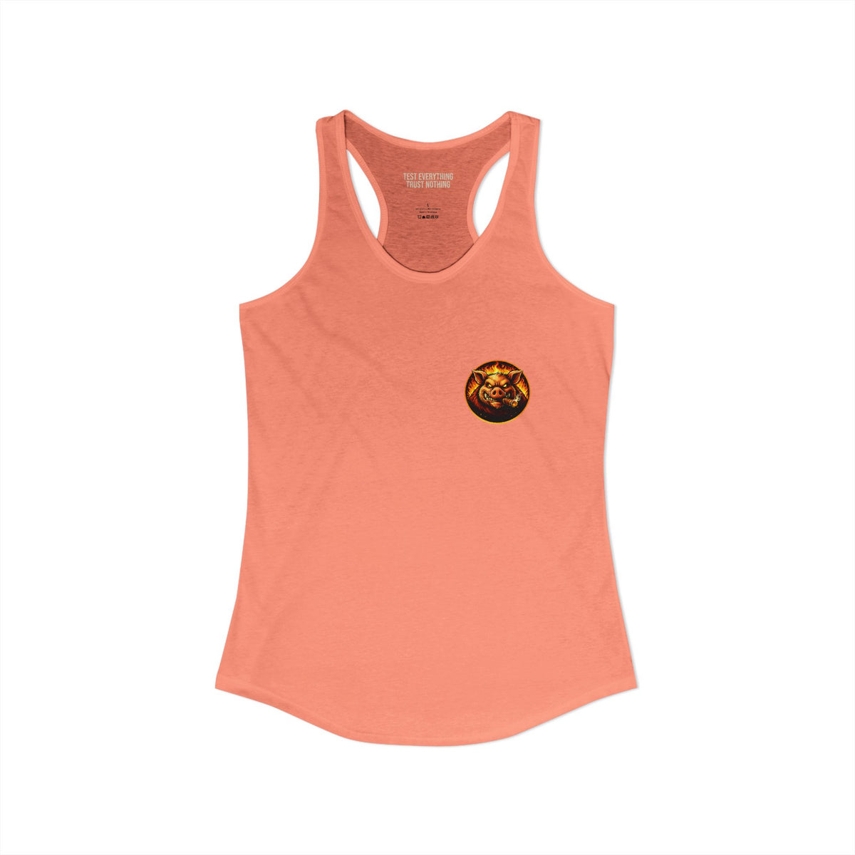 BBQ Test Pit logo women's tank mockup