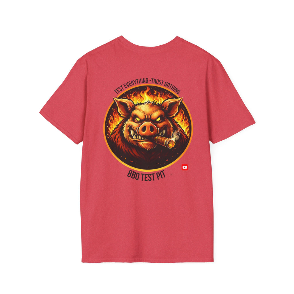 BBQ Test Pit logo soft tee mockup