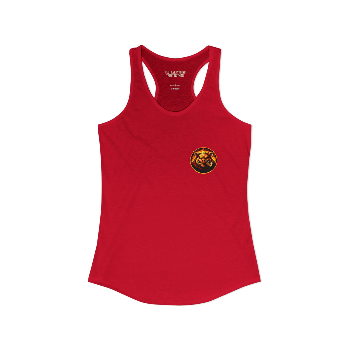 BBQ Test Pit logo women's tank mockup