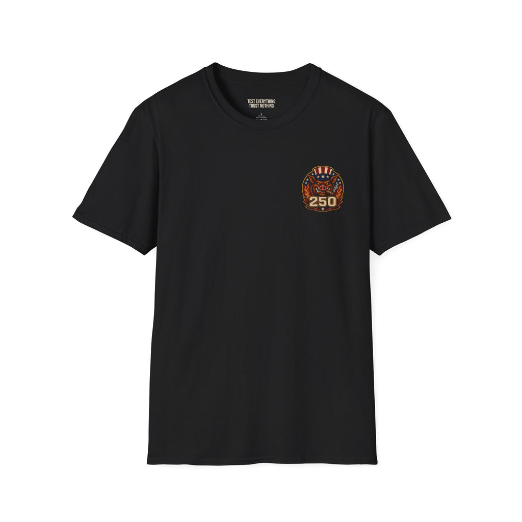 BBQ Test Pit 250 Years of Freedom tee mockup