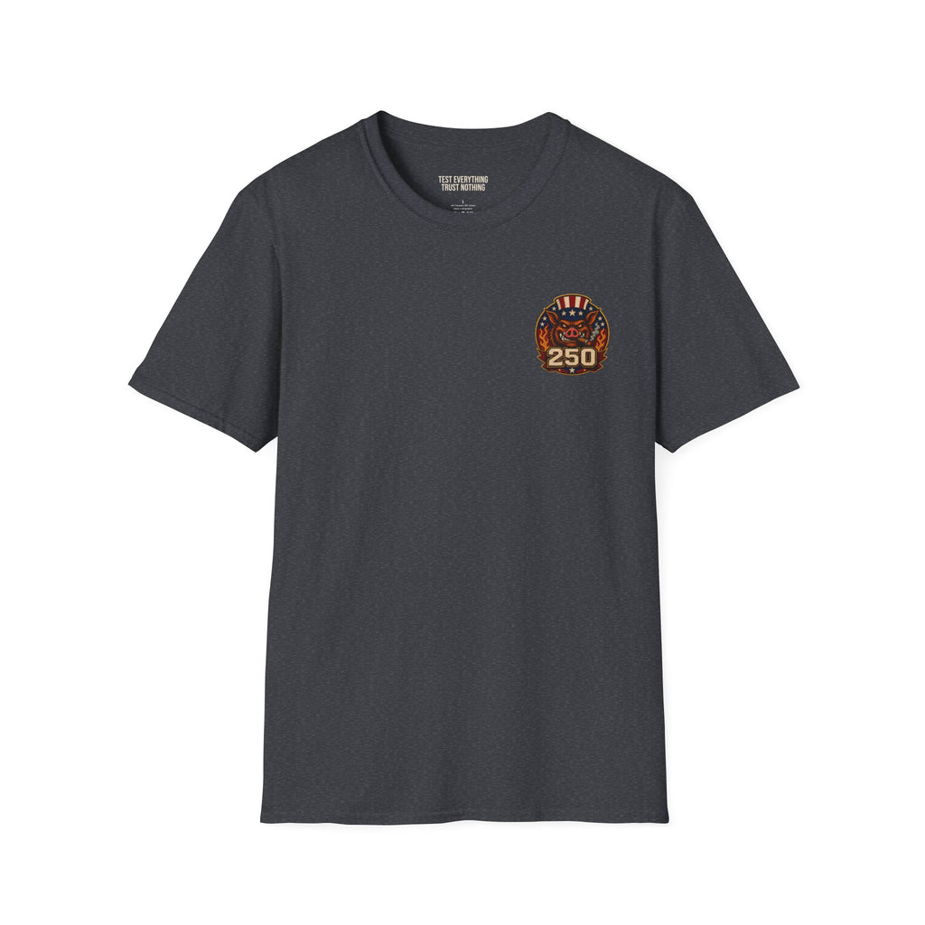 BBQ Test Pit 250 Years of Freedom tee mockup